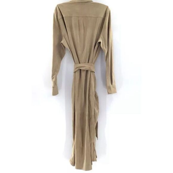 Ralph Lauren Retail $795 Goat Suede Leather Dress Belted SHIRT DRESS Size 18 - Picture 2 of 7